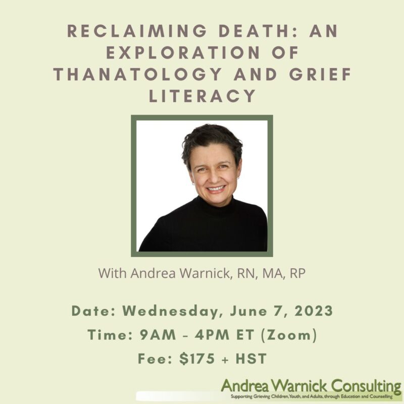 Reclaiming death flyer by Andrea Warnick Consulting